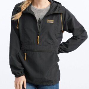 SM LLBean Women's Mountain Classic Anorak - Black Quarter Zip